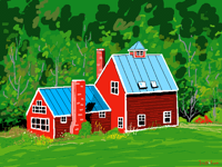 The red farm house